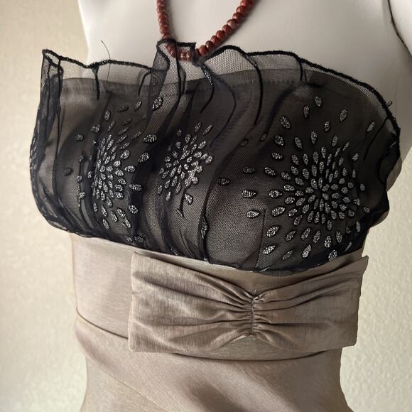 Y2K 2000s Formal Dress Small XS Strapless Mini Ruched Short Fairy Prom HOCO - Picture 5 of 16